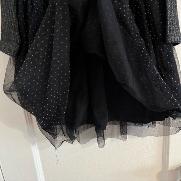 Zara| Kids Gray and Black Ribbed Tiered Fit, Long Sleeve Tutu Dress- Size 4-5 - Picture 6 of 10